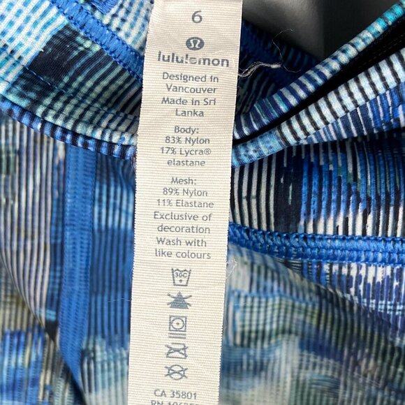 LULULEMON | Blue White Black All Over Pattern Leggings 6 - Picture 8 of 9